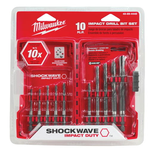 Milwaukee 48894633 Shockwave Titanium Drill Bit Set 10 Pieces for sale online 
