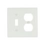 5138WB0X - Wallplate 2G Toggle/Duplex Nylon STD WH - Eaton Wiring Devices