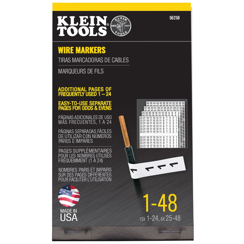 56250 - Wire Marker Book, 1-48 - Klein Tools