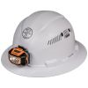 60407 - Hard Hat, Vented, Full Brim W/ Headlamp, WH - Klein Tools
