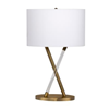 86224 - 25" Satin Brass / Oval WHT Shade Table Lamp - Craftmade