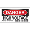 89173 - Danger High Voltage Sign, 2.25" X 4.5", BK/RD/WH - Brady®