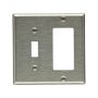 93432B0X - Wallplate 2G Combo Toggle/Deco STD SS - Eaton