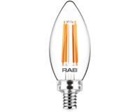 B115E12927FC - 5.5W Led B11 Filament 27K CNDL Base 500LM 90cri - Rab Lighting