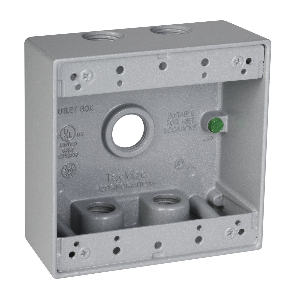 DB550S - 2G WP Gray Box - Five 1/2" Holes - 30 Cu In - Taymac