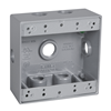 DB750XS - 2G WP Gray Box - Seven 1/2" Holes - 30 Cu In - Hubbell--Raco