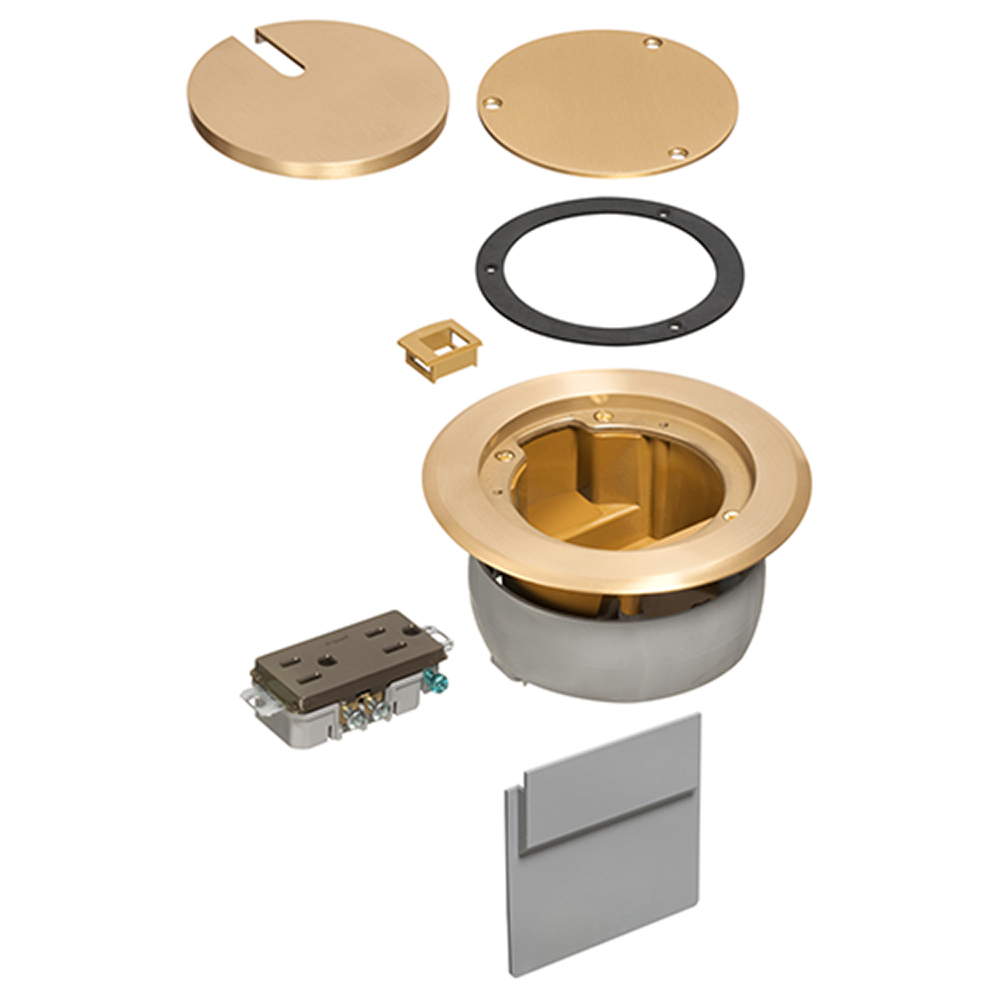 FLBC4560DMB - Brass Round Recessed Floor Box CVR Kit - Arlington