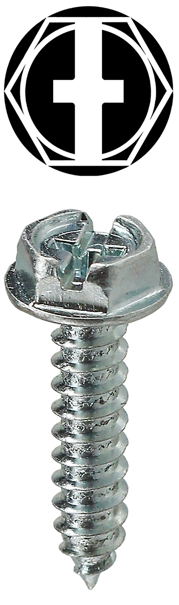 HWSMS101 - #10 X 1'' Phil/Slot HWH Sheet Metal Screw - LH Dottie