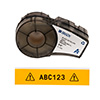 M21750595YL - All Weather Vinyl Label Tape W/Ribbon, 0.75" BK/Yl - Brady®