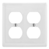 NP82W - Wallplate, 2-G, 2) Dup, WH - Hubbell Wiring Devices