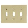 P3I - Wallplate, 3-G, 3) Tog, Iv - Wiring Device-Kellems