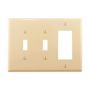 PJ226V - Wallplate 3G 2TOGGLE/Deco Poly Mid Iv - Eaton Wiring Devices