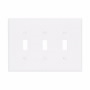 PJ3W - Wallplate 3G Toggle Poly Mid WH - Eaton Wiring Devices
