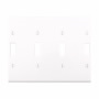 PJ6W - Wallplate 6G Toggle Poly Mid WH - Eaton