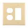 PJ826V - Wallplate 2G Dup/Deco Combo Poly Mid Iv - Eaton