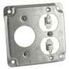 RS3 - 4SQ CVR (1) 20A SNGL RCPT/(1) Dup RCPT - Steel City