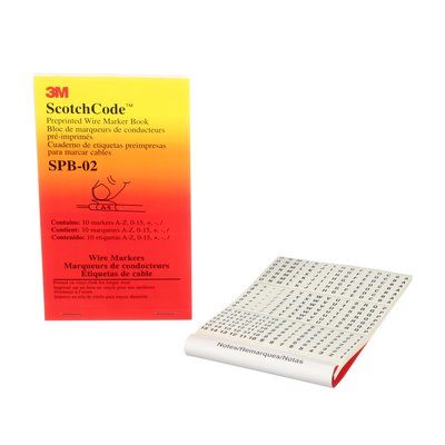 SPB02 - Scotchcode Pre-Printed Wire Marker Book SPB-02 - Scotchcode