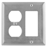 SS826 - Wallplate, 2-G, Dup/Gfci, SS - Wiring Device-Kellems