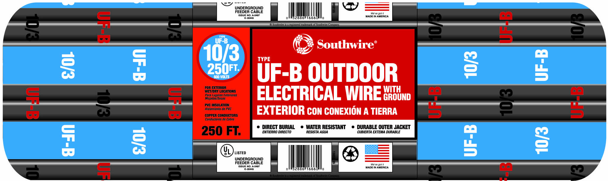 UF103WG250 - Uf-B 10/3WG Cable 250' - Copper