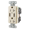 USB20A5LA - RCPT Dup 20A 125V 5A 5V Usb Port A La - Hubbell Wiring Devices